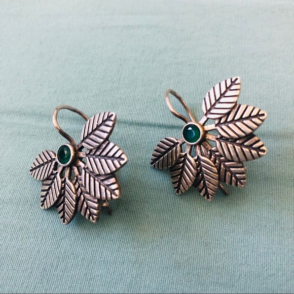 Jewelry - .925 Sterling Silver Leaf Earrings